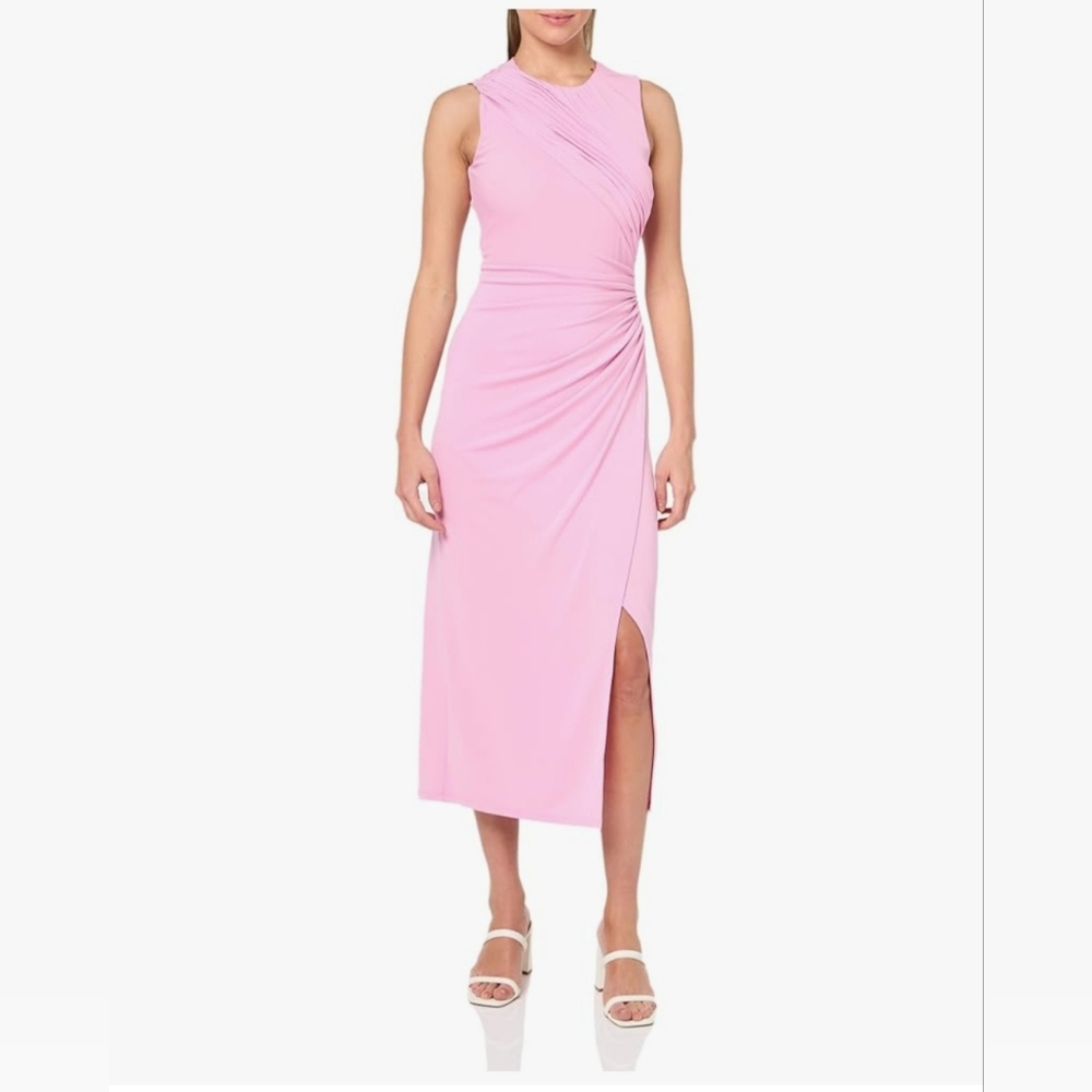 NWT Cinq a Sept Wesson Ruched Dress Carnation 16 MSRP $395